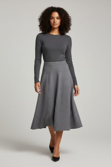 Jupe Mi-Longue Taille Haute