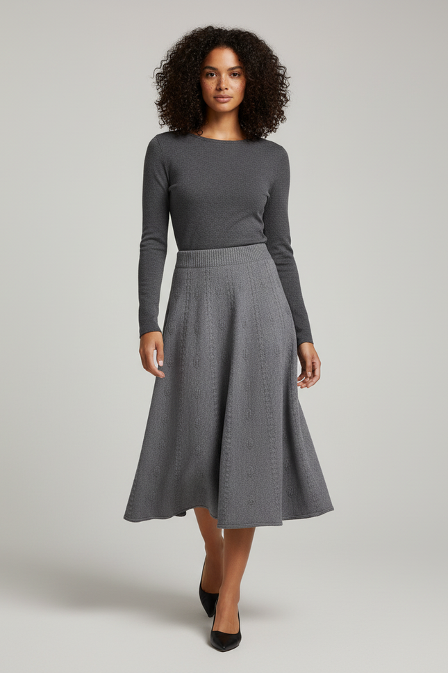 Jupe Mi-Longue Taille Haute