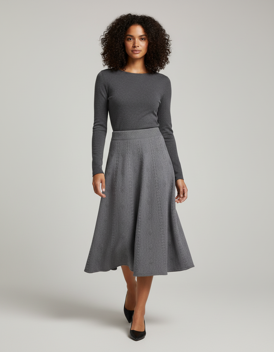 Jupe Mi-Longue Taille Haute