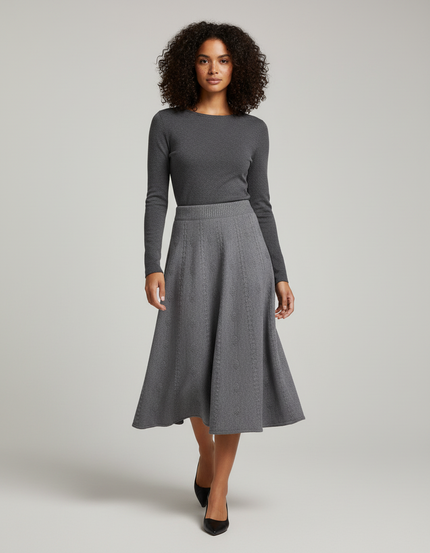 Jupe Mi-Longue Taille Haute