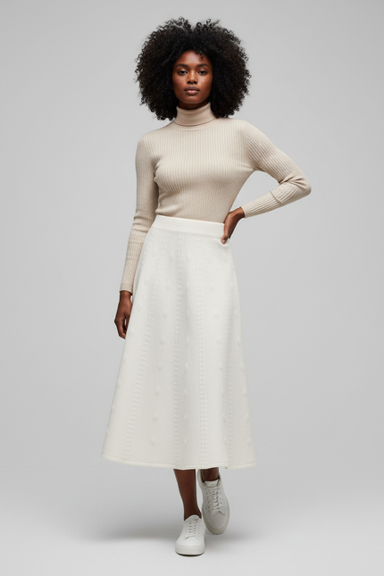 Jupe Évasée Taille Haute Mi-Longue