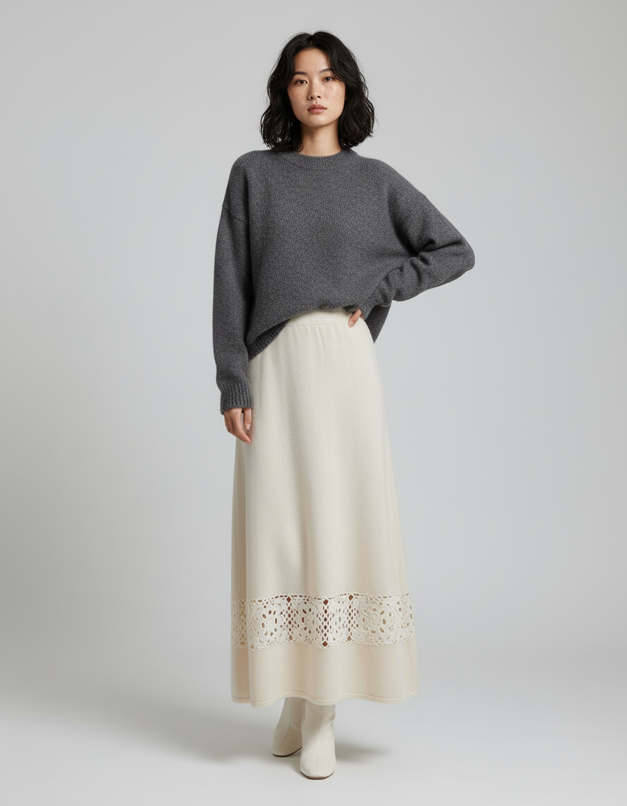 Jupe Longue Macramé