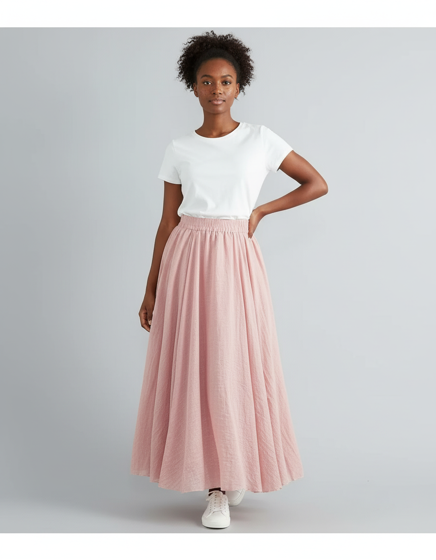 Jupe Longue Gaze De Coton Femme