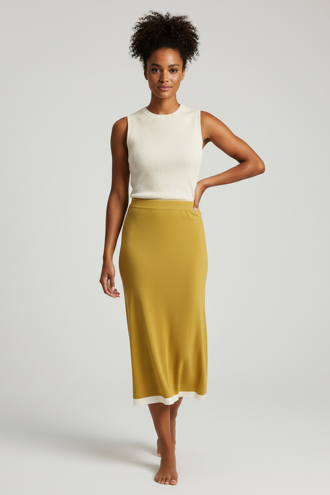 Jupe Longue Jaune Pale