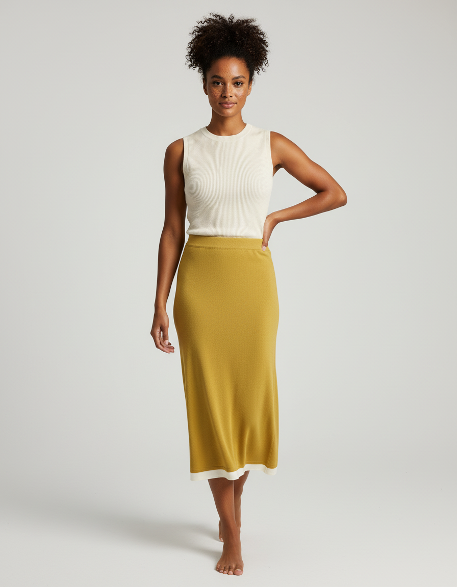Jupe Longue Jaune Pale