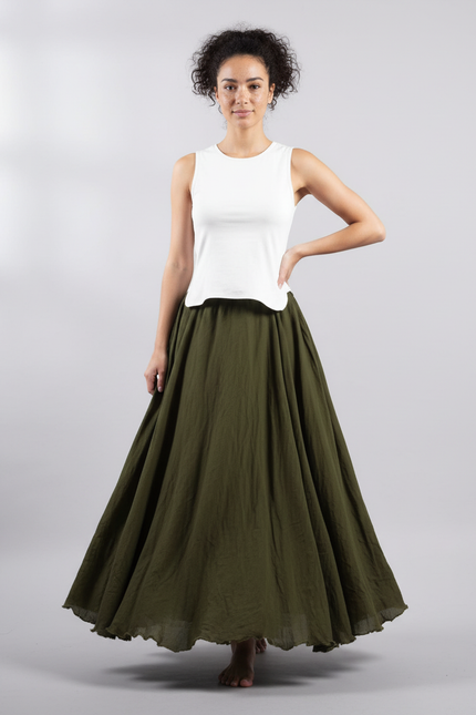 Jupe Longue Vert Kaki
