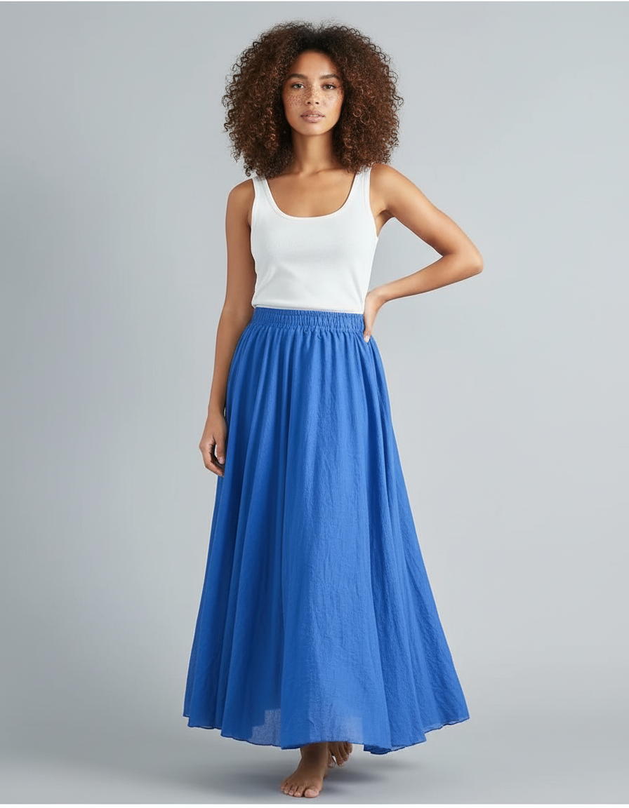 Jupe Longue Bleu Roi