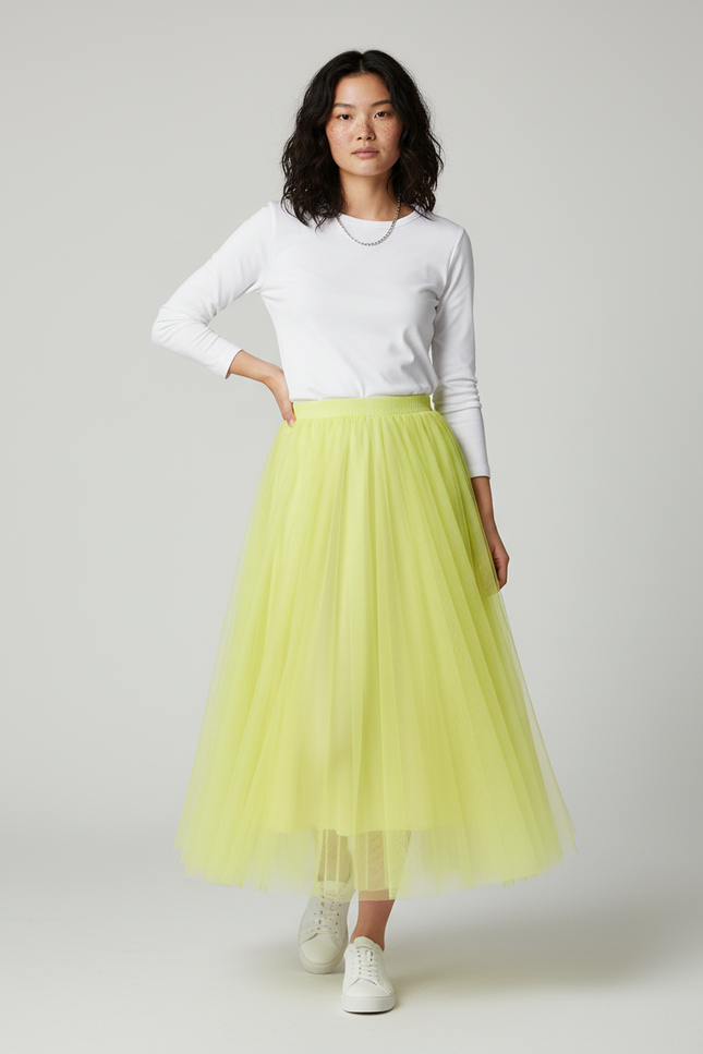 Jupe Longue Jaune Fluo