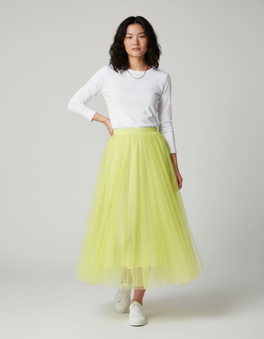 Jupe Longue Jaune Fluo