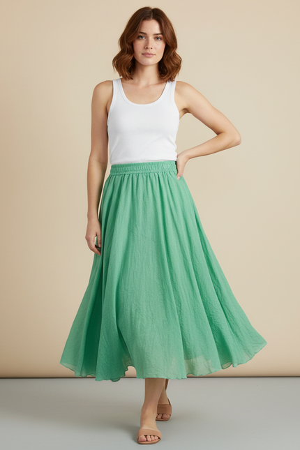 Jupe Longue Vert Pastel