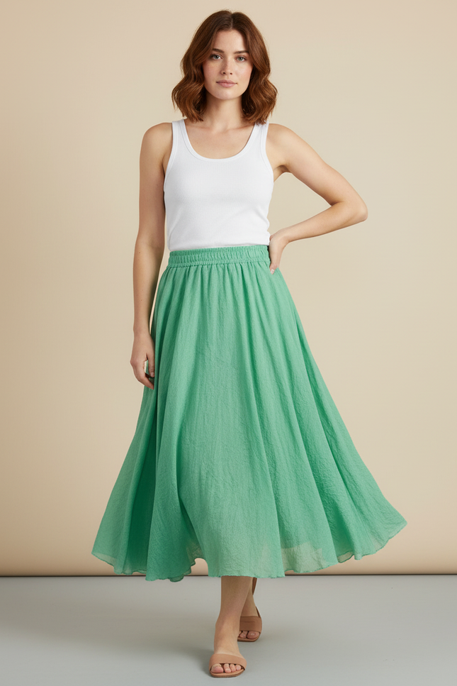 Jupe Longue Vert Pastel