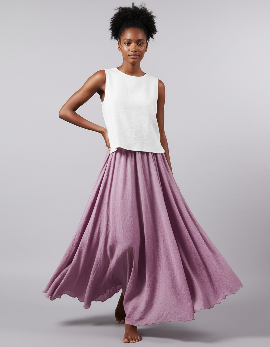 Jupe Longue Froissée