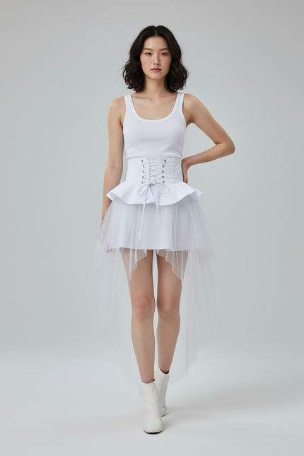 Jupe Blanche Courte Devant Et Longue Derriere