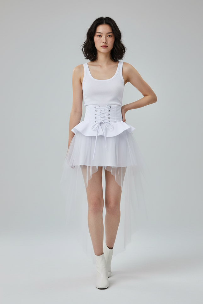 Jupe Blanche Courte Devant Et Longue Derriere