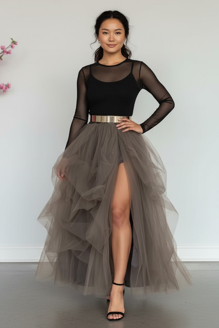 Jupe Longue Ceinture Doré