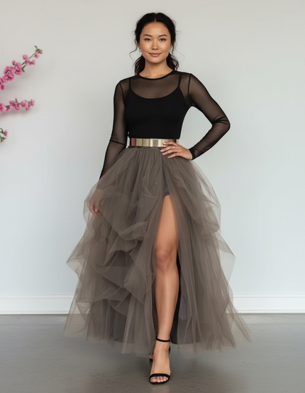 Jupe Longue Ceinture Doré