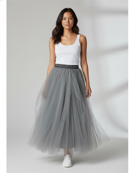 Jupe Longue Transparente Paillette