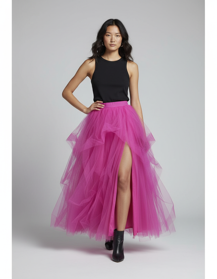 Jupe Longue Voile Fendue