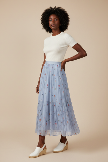 Jupe Longue Mousseline Fleurie