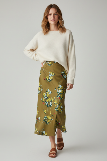 Jupe Longue Grosses Fleurs