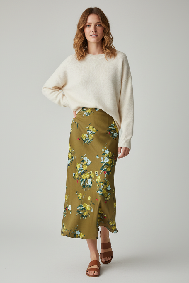 Jupe Longue Grosses Fleurs