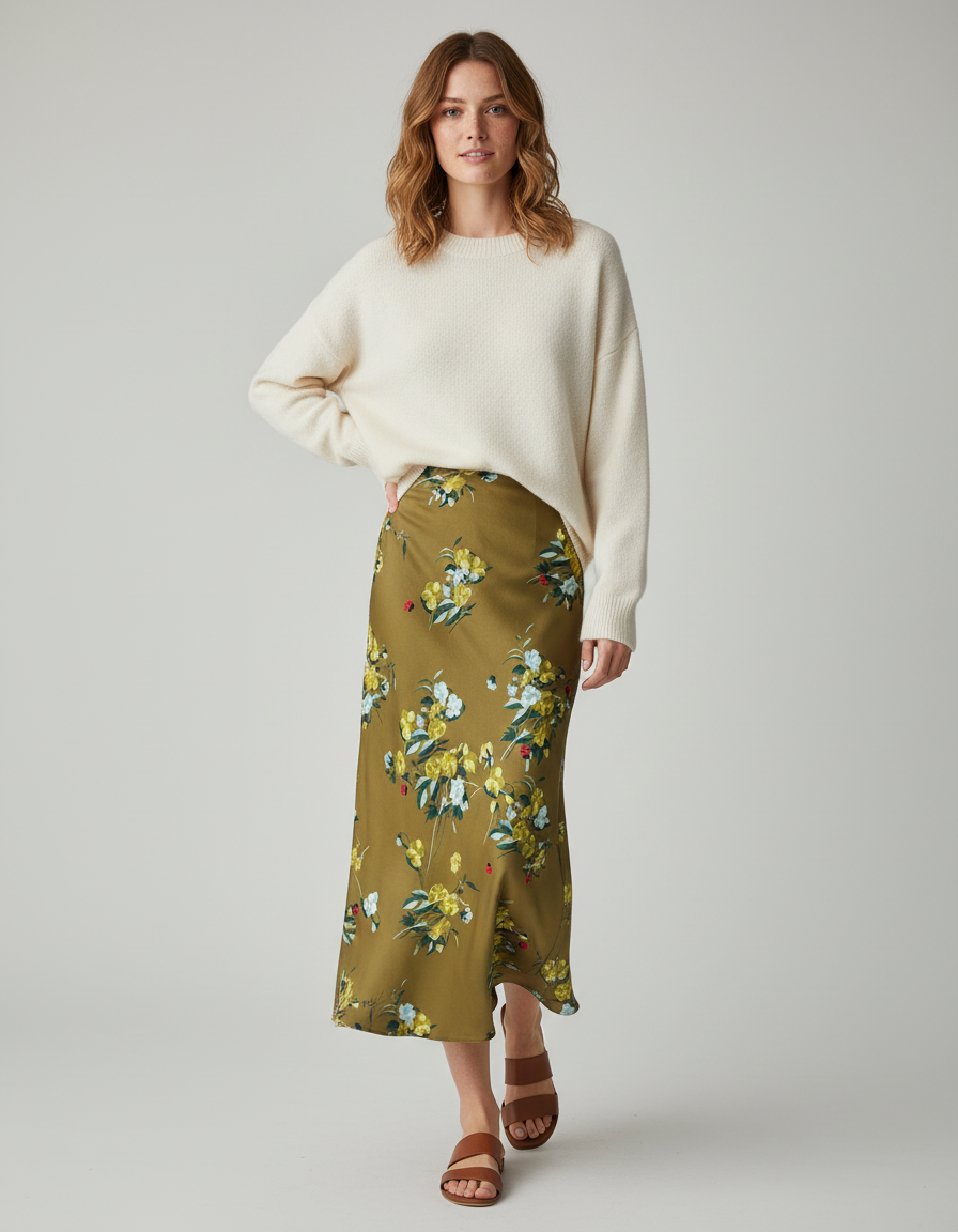 Jupe Longue Grosses Fleurs