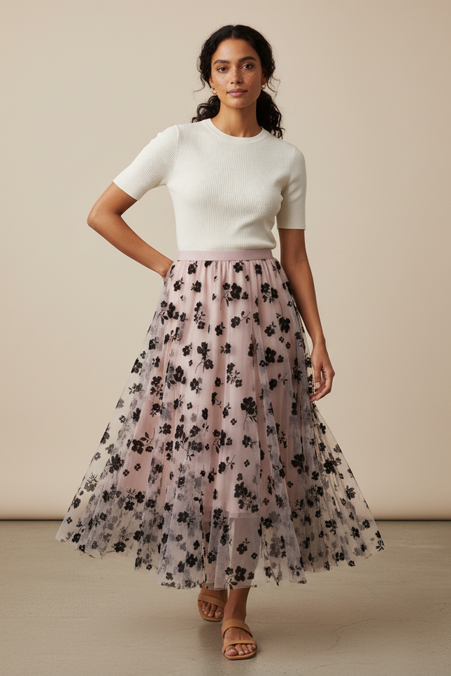 Jupe Longue Fleurie Mariage