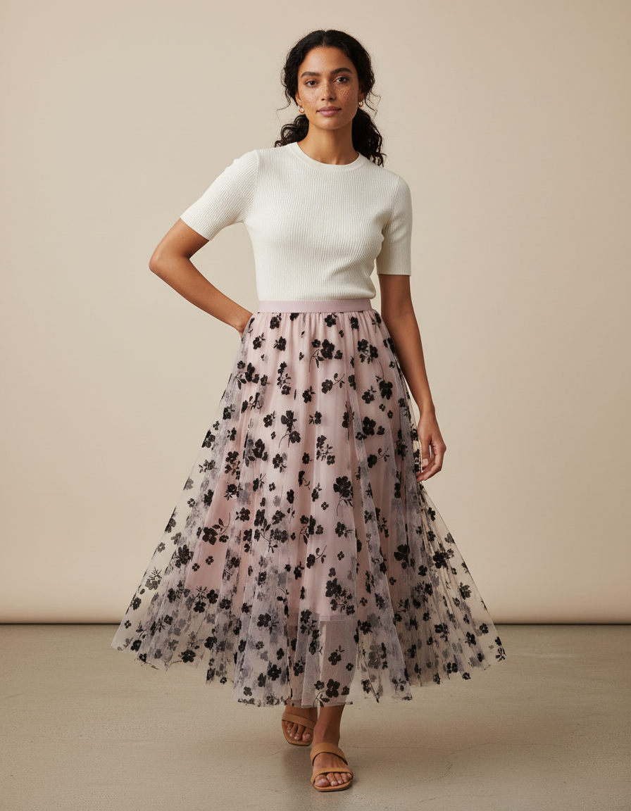 Jupe Longue Fleurie Mariage