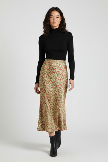 Jupe En Soie Mi-Longue