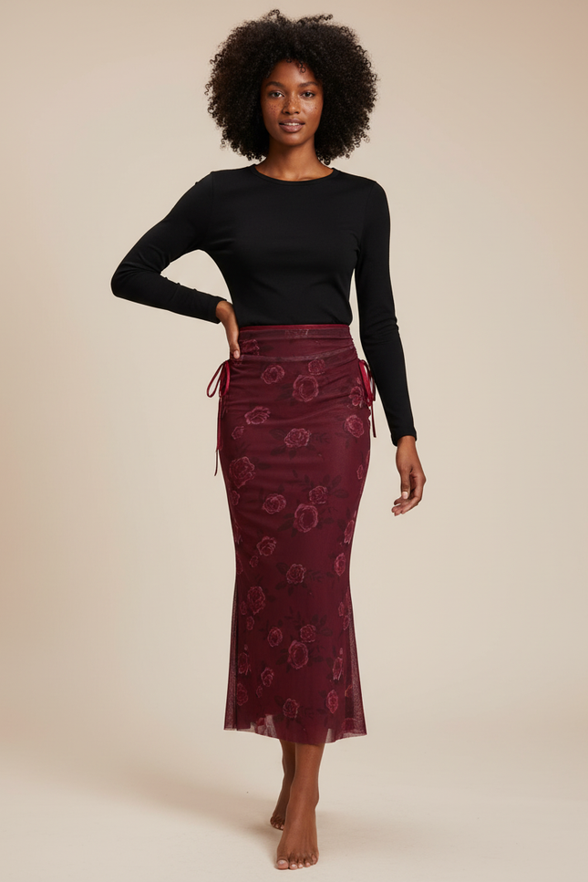 Jupe Imprimée Mi-Longue