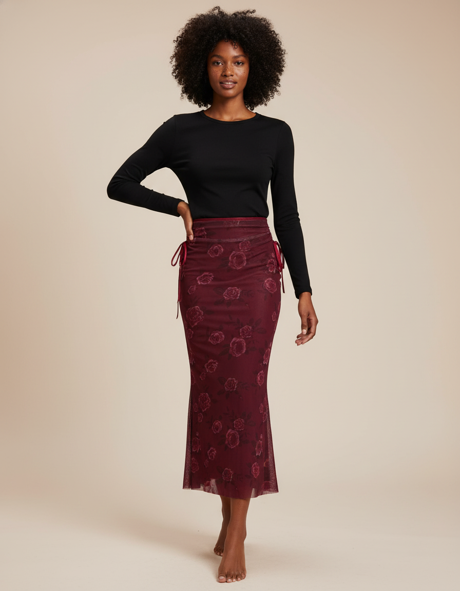 Jupe Imprimée Mi-Longue