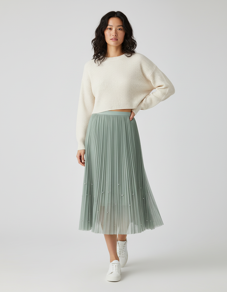 Jupe Longue Plissée Ado
