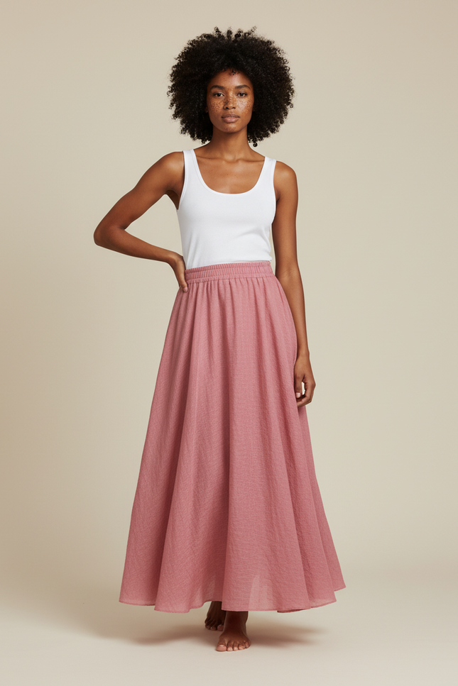 Jupe Longue Vieux Rose