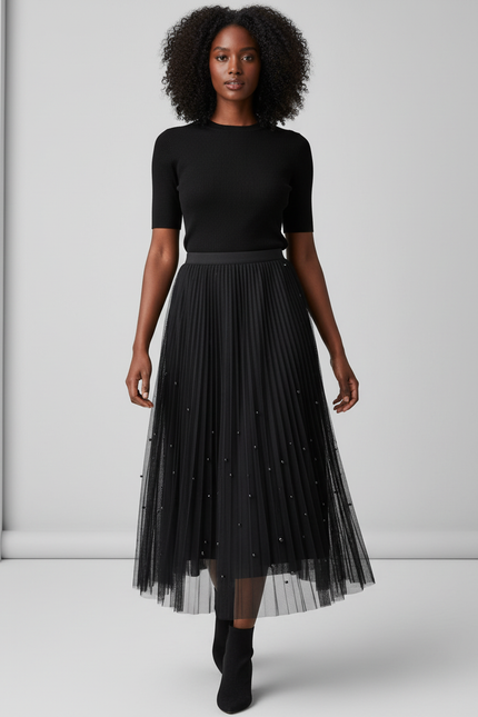 Jupe Longue Bi Matiere