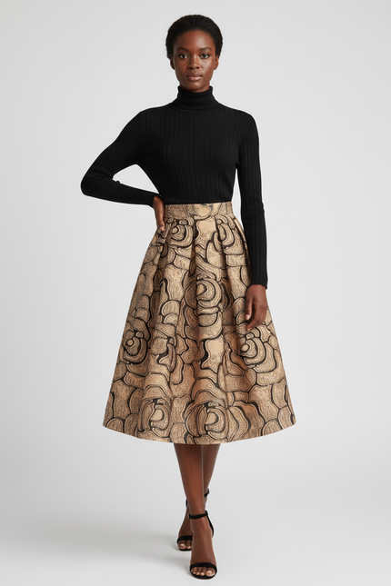 Jupe Patineuse Mi-Longue