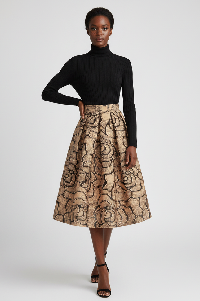 Jupe Patineuse Mi-Longue