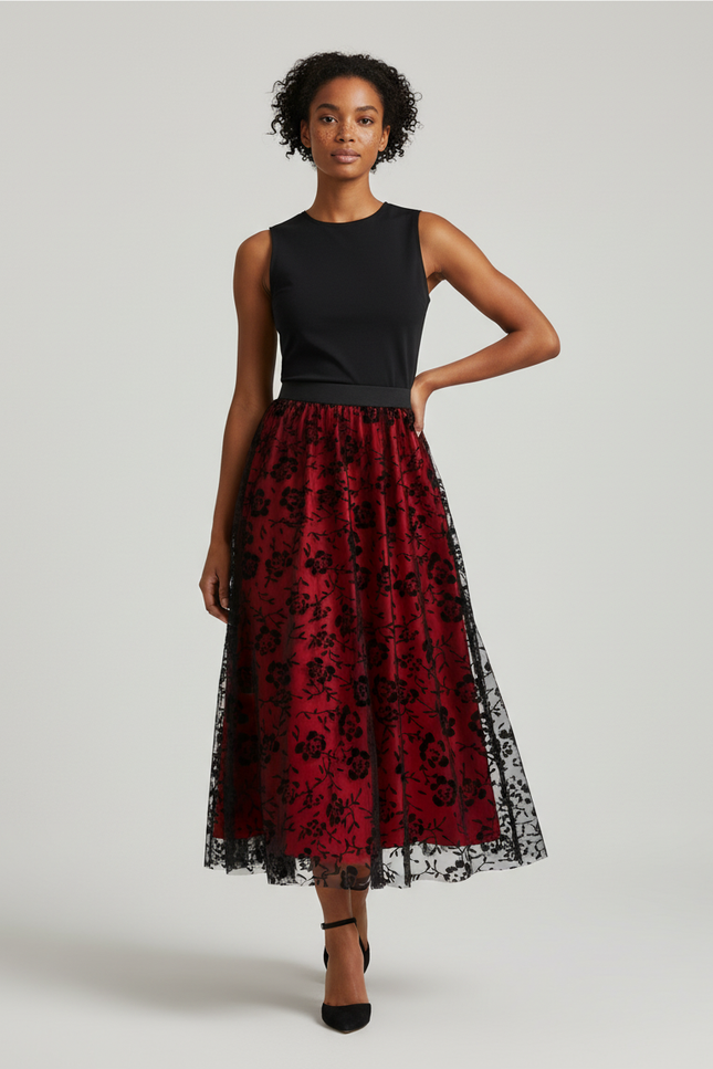 Jupe Longue Vintage Fleurie Élégante