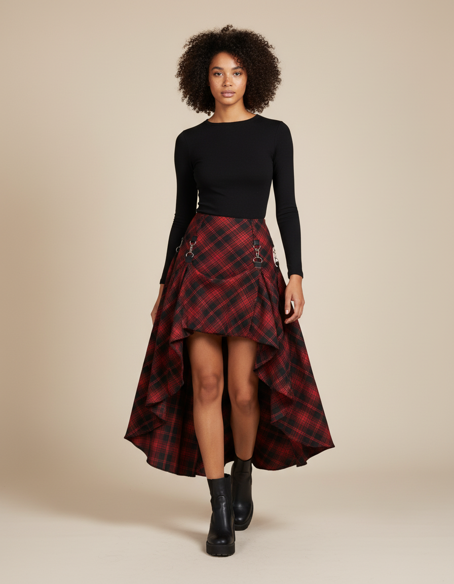 Jupe Tartan Mi-Longue