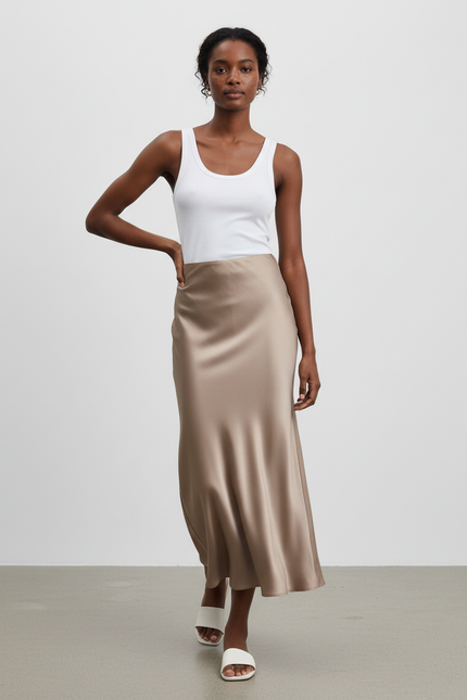 Jupe Satinée Longue