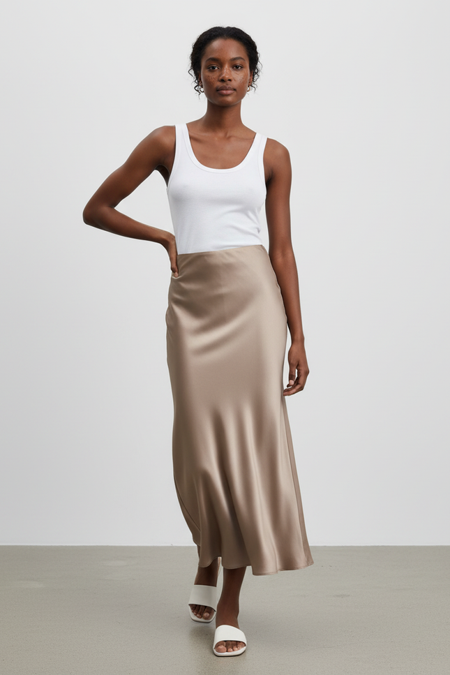 Jupe Satinée Longue