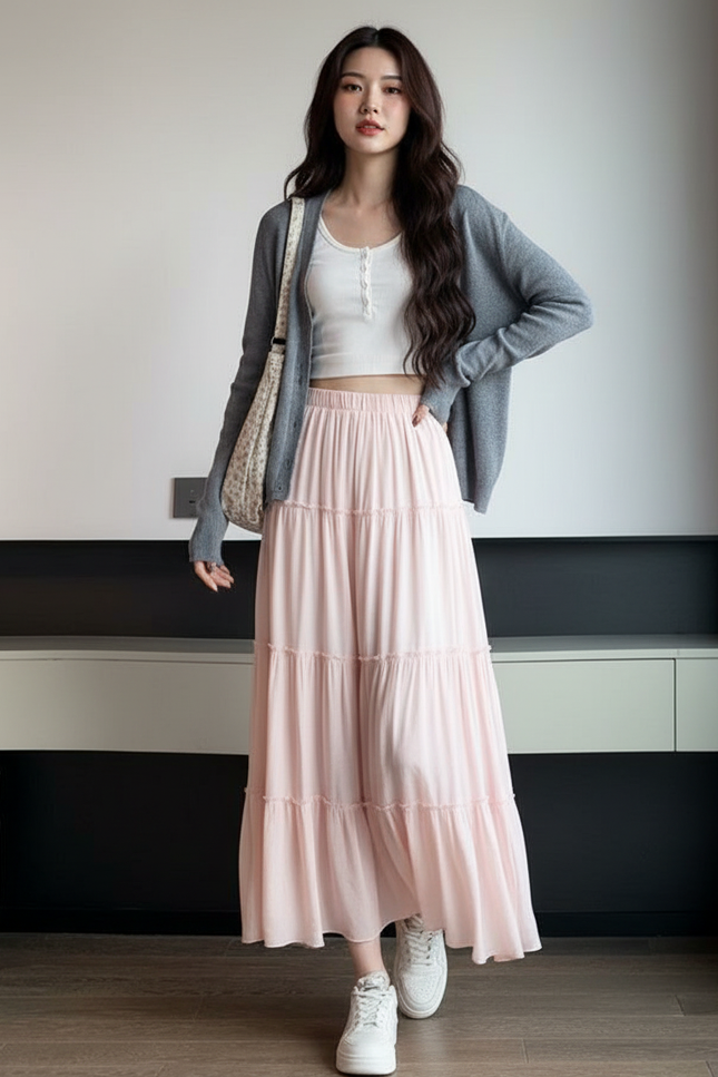 Jupe En Coton Longue