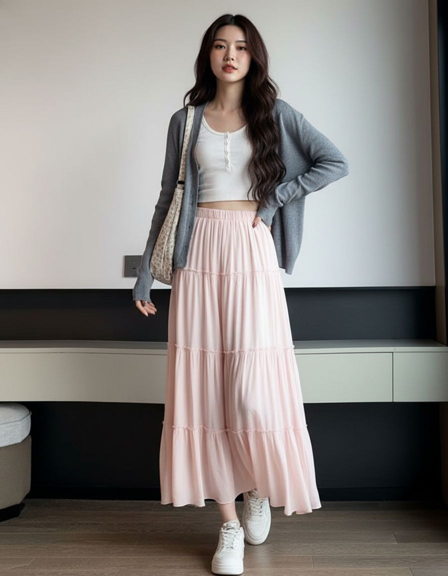 Jupe En Coton Longue