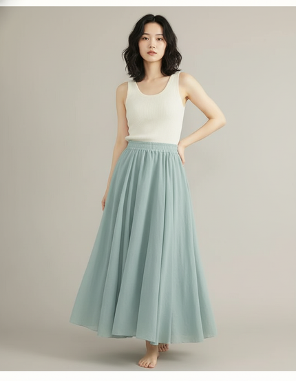 Jupe Longue Taille Haute Fluide