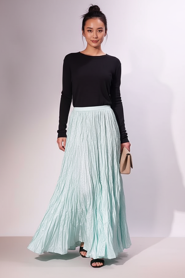 Jupe Froissée Longue