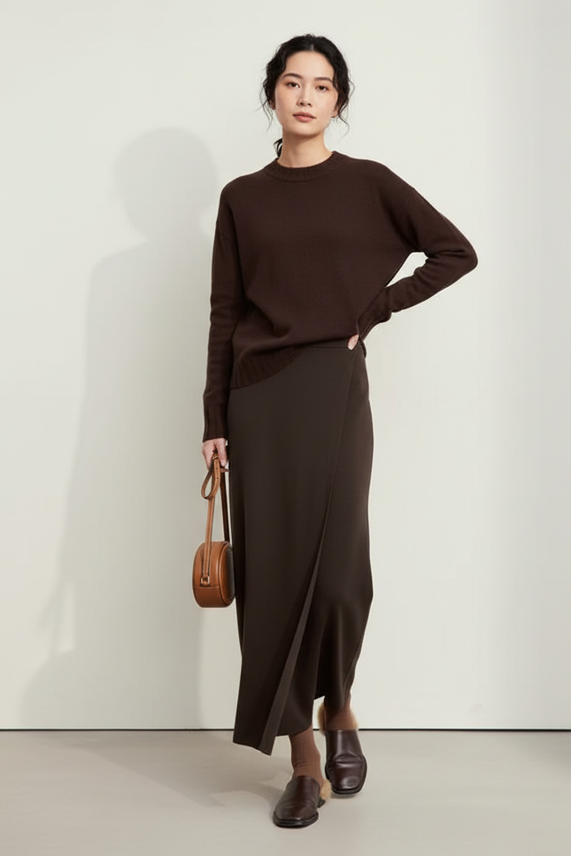 Jupe Portefeuille Longue Droite