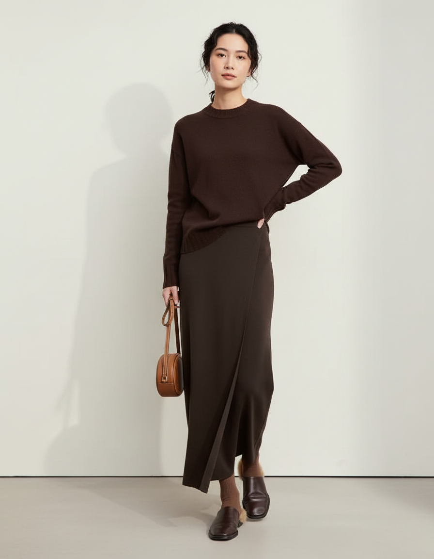 Jupe Portefeuille Longue Droite