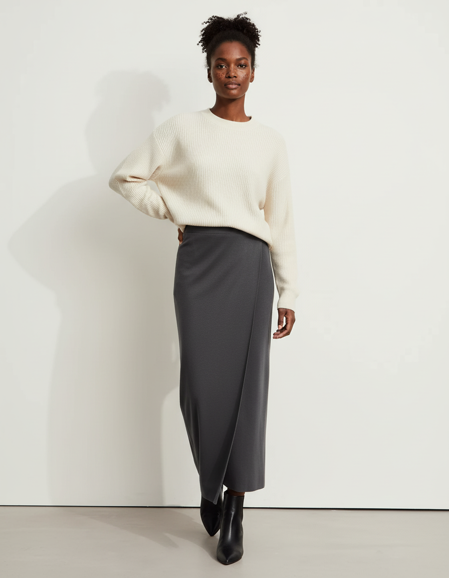 Jupe Longue Droite Portefeuille