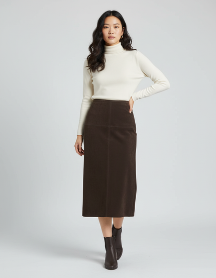 Jupe Longue Marron Daim Chic