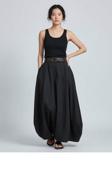 Jupe Longue Lin Noir