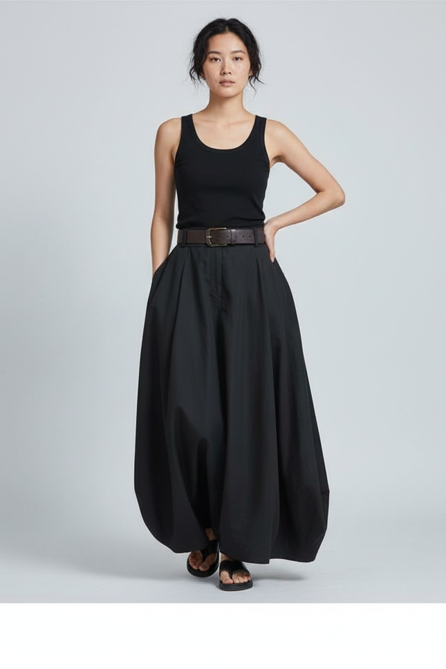 Jupe Longue Lin Noir